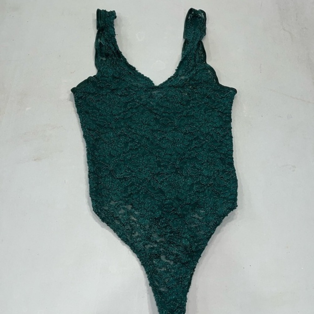 Victoria’s Secret bodysuit vintage lace‎ green women’s medium